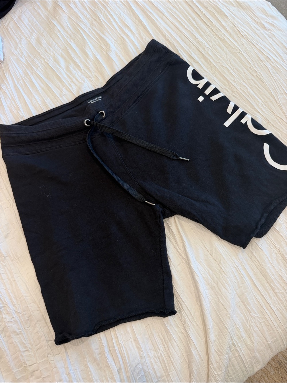 Calvin Klein Black Athletic Logo-Print Drawstring Shorts